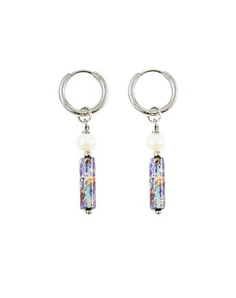 Subtelne kolczyki z energetyzującą baryłką Jaspisu cesarskiego i Perłą, Kulka Bransoletki