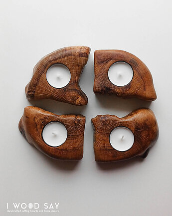 Zestaw dębowych świeczników, I Wood Say