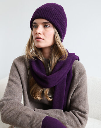 Szalik Merino&cashmere śliwkowy, Lucky HandMade