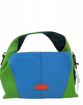 Torebka damska skórzana do ręki ze skrawków skór elegancka kolorowa OLIVKA, Olivka Warsaw