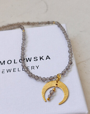 Naszyjnik Kwarc Dymny księżyc/ luna, Chmolowska Jewellery