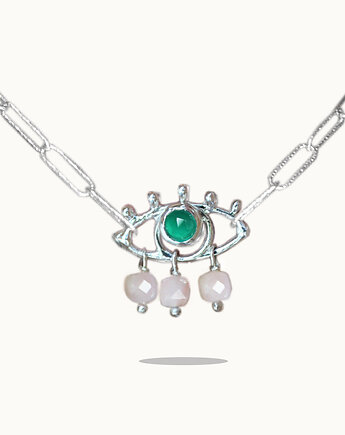 Naszyjnik Oko z agatem i opalami, Ker Jewellery
