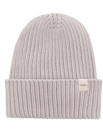 Czapka z wełny merino Szarobeżowa / S, YOSOY