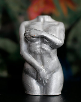 Rzeźba z gipsu figurka kobieta kolor srebrny, JBJart Justyna Jaszke