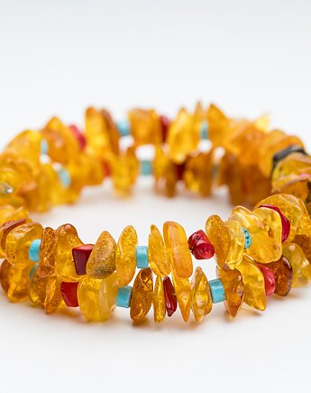 Bransoletka z bursztynu bałtyckiego owijana typu wrap, AmberMal