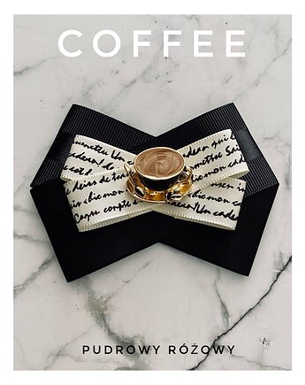 Brosza 3d z filiżanką kawy Cappuccino New, Pudrowy Różowy