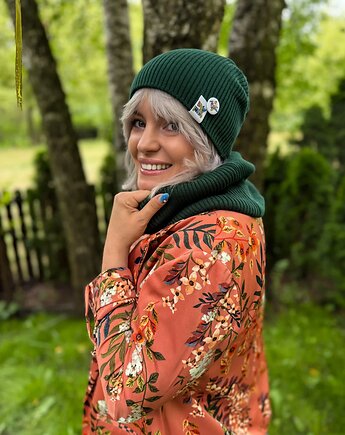 Luźna czapka z bawełny logo kolorowe Zielony, Brain Inside