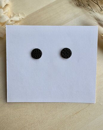 Kolczyki Kółka sweterkowe - czarne, freska