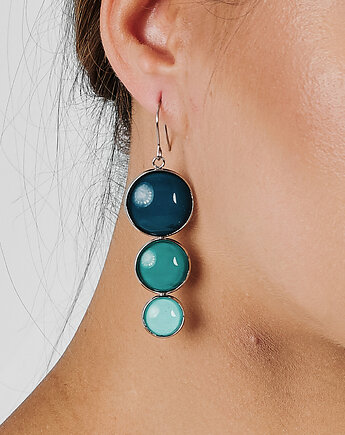 Potrójne kolczyki w odcieniach oceanu e27/m1, Artseko