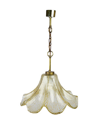 Szklana lampa wisząca, lata 70, Think Modern