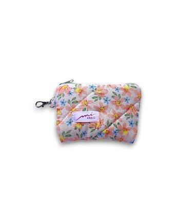 Pikowany brzoskwiniowy portfelik, etui na karty, mi.KREO
