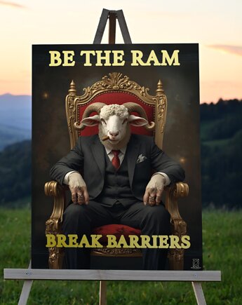 Pozłacany obraz - BARAN, dr_studio