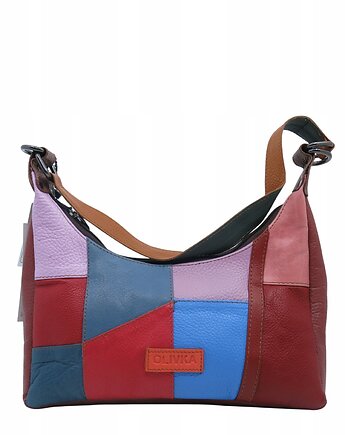 Torebka damska na ramię kolorowa skórzana wygodna zero waste OLIVKA, Olivka Warsaw