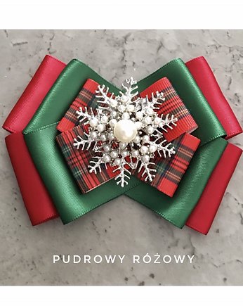 Świąteczna Brosza ze Śnieżynką Mikołajki, Pudrowy Różowy