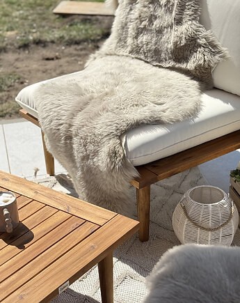 Dywan naturalny Taupe z 2 skór owczych 180-200cm BIO narzuta, Vanuba