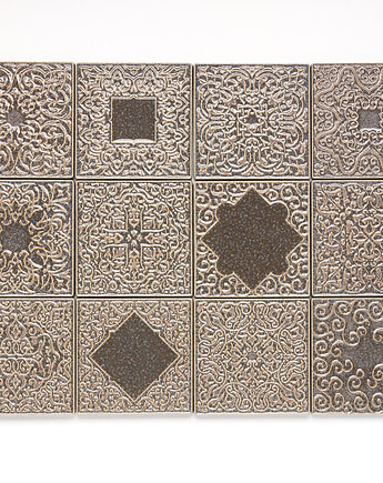 Kafle ręcznie robione dwanaście ornamentów, szaro-brązowe, pracowniazona