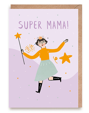 Kartka dla Mamy Dzień Matki Super Mama, Cardie