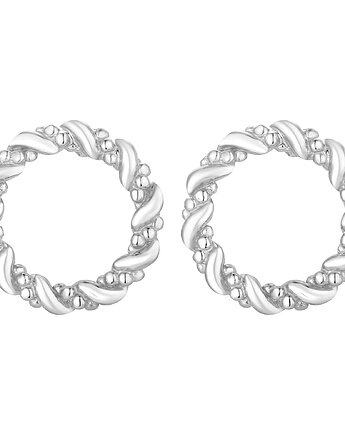 Srebrne kolczyki plecione koła, SOTHO
