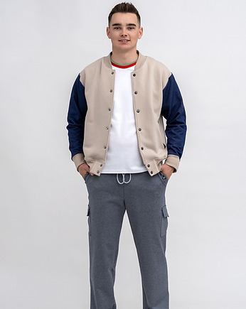 Bejsbolówka  męska  BEŻOWA/JEANS, 3 for U
