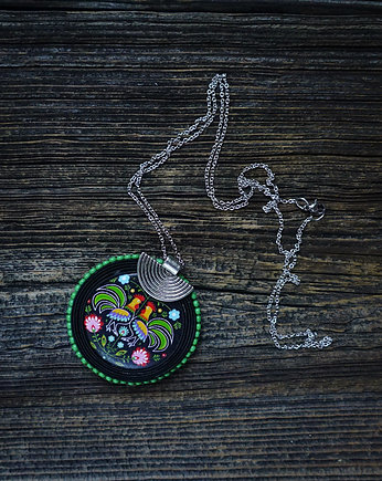 Folkowy wisior soutache z łowickim motywem, Mró Soutache