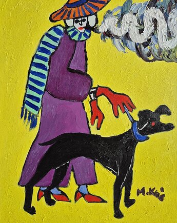 Obraz ręcznie malowany kolorowy obraz dymek z papierosa, alice oil on canvas