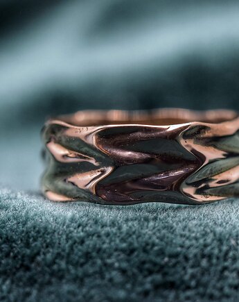 Dzeta  - Pierścień z linii geometrycznej z brązu, Biżuteria z Myśli Odlana