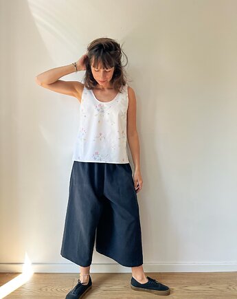 Spodnie lniane BAMBINO /BLACK/, FLORISTA