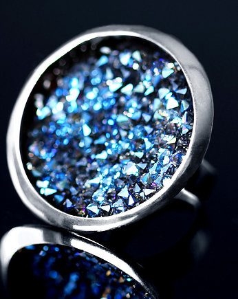 Duży efektowny pierścionek wysadzany kryształami Swarovski, SHAMBALA