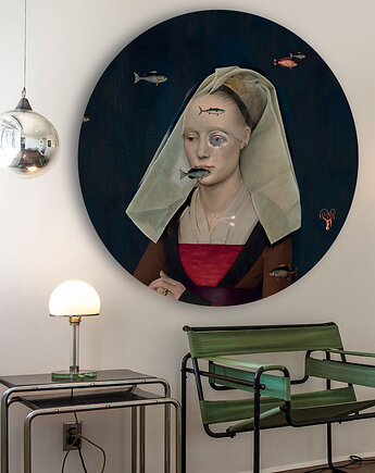 Dots Nordic Lady - samoprzylepna tapeta w kształcie koła, wallcolors