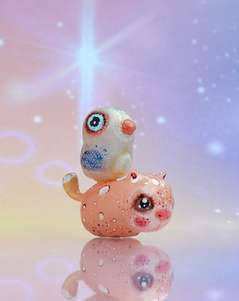 Miniaturowa Figurka - Kotek z Ptaszkiem na plecach, AnimalsAndStrangers