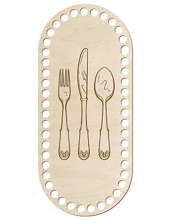 Baza na Sztućce Drewnoiana Owal ze Sklejki do Szydełkowania 12x27cm 6mm EKO, smxdsgn