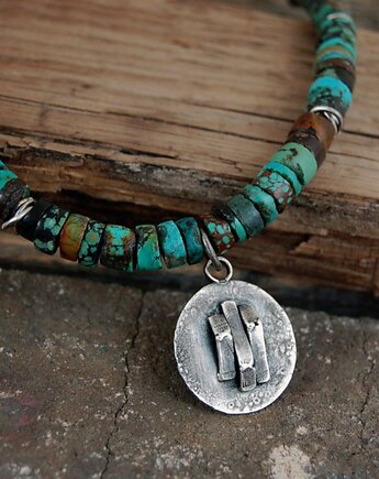 Turkus naszyjnik unisex etno, mzstudio