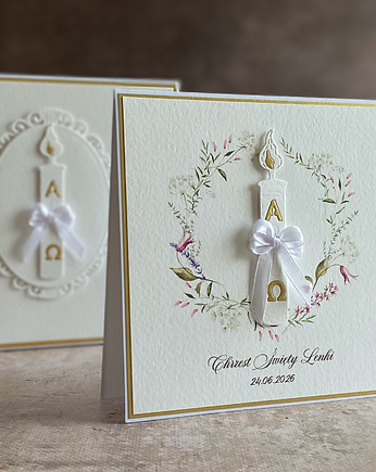 Pamiątka chrztu, kartka z pudełkiem i kopertą, 49C, Anna Art and Crafts