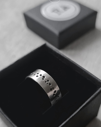 DOTS-1 pierścionek ze srebra obrączka unisex, RA