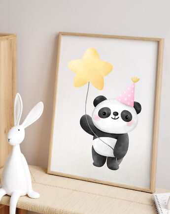 PLAKAT DLA DZIECKA miś panda, black dot studio