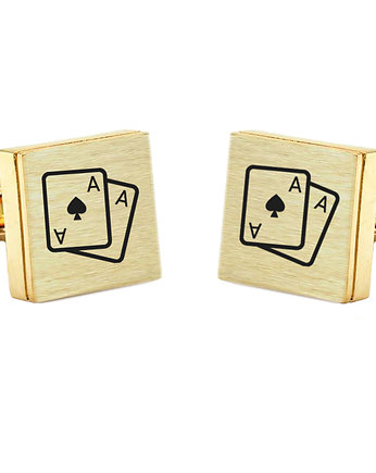 Spinki do mankietów KARTY ASY poker kasyno GRAWER, spinki