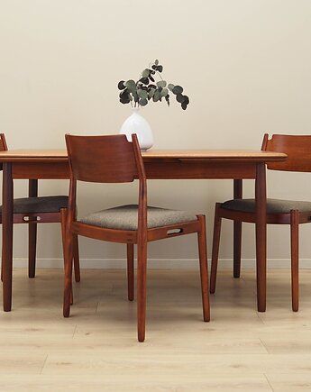 Stół tekowy, duński design, lata 70, produkcja: Dania, Przetwory design