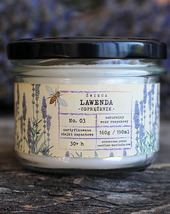 LAWENDA- Ukojenie świeca od MARIAELA, MARIAELA