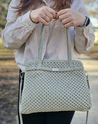 Torebka ze sznurka Classic - jasna oliwka, Damariz