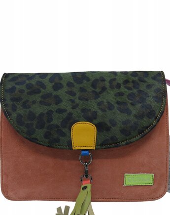 Torebka klasyczna damska zamszowa odpinany chwost brelok OLIVKA, Olivka Warsaw