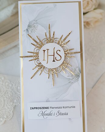 Zaproszenia personalizowane na Komunię dla chłopca i dziewczynki, Osobiste Prezenty