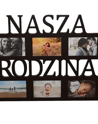 Multirama ramka na zdjęcia z napisem Nasza Rodzina mdf 8 zdjęć, Wajdrew