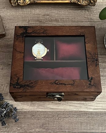 Drewniane pudełko na zegarki, OSOBY - Prezent dla dziadka