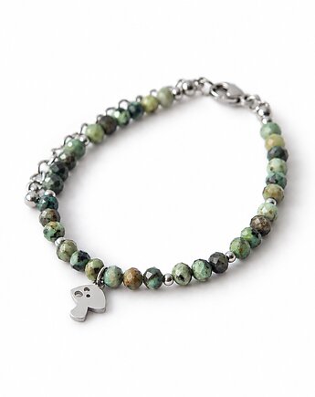 NA GRZYBY! bransoletka z kamieni - turkus afrykański, Greenmoon Handmade