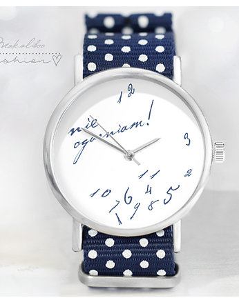 Nie ogarniam - zegarek z paskiem dots + box, Makaliboo