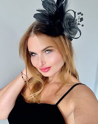 Fascynator FIFI  czarny, Monika Saxton luxurious millinery