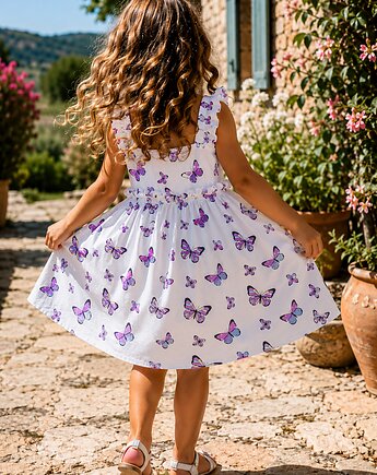 Sukienka zmieniająca kolory w słońcu Lola White Butterfly, Dash of Magic