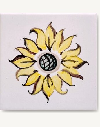 Słonecznik na kafelku malowany, AZUL kafelki