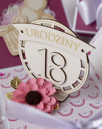 18 urodziny, exploding box, kartka 3d osiemnastka, Papiernik