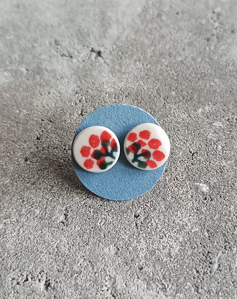 Kolczyki ceramiczne Bolesławiec, biżuteria z talerzy